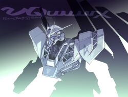 Rule 34 | blue eyes, cable, char&#039;s counterattack, choco (chocolate shop), emblem, gundam, gundam gquuuuuux, highres, mecha, mecha focus, mobile suit, no humans, nu gundam, parody, partially colored, redesign, robot, science fiction, sketch, style parody, twitter username, v-fin