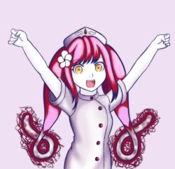 Rule 34 | bat wings, ebola-chan, flower, nurse, pink hair, tagme, wings
