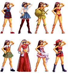 asamiya_athena bikini cosplay cowboy_hat hair_ornament hat idol princess_athena princess_athena_(cosplay) psycho_soldier shcool_uniform shield star_(symbol) star_hair_ornament swimsuit sword the_king_of_fighters weapon