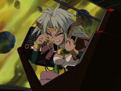 Rule 34 | aisha clanclan, angry, animal ears, animated, animated gif, asteroid, bell, blue eyes, cat ears, cat girl, official art, outlaw star, shouting, white hair