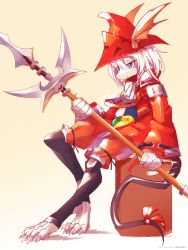 1girl ancesra animal_feet artist_name ascot black_thighhighs bloomers blue_eyes bright_pupils claws closed_mouth coat female_focus final_fantasy final_fantasy_ix flat_chest freija_crescent full_body furry furry_female gradient_background hair_between_eyes half-closed_eyes happy helmet highres holding holding_polearm holding_spear holding_weapon long_sleeves mouse_girl mouse_tail patreon_username polearm red_bloomers red_coat red_headwear red_ribbon ribbon short_hair sidelocks simple_background sitting sketch smile snout solo spear split_mouth tail tail_ornament tail_ribbon thighhighs toeless_legwear two-handed underwear watermark weapon web_address white_ascot white_hair white_pupils wide_sleeves winged_helmet yellow_background