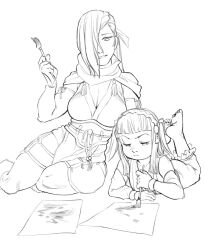 Rule 34 | 2girls, fire emblem, fire emblem fates, kagero (fire emblem), mother and daughter, multiple girls, ninja, nintendo, onmyoji, paintbrush, painting (action), rhajat (fire emblem), winterbramble
