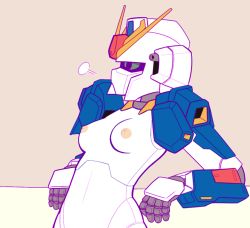 breasts drawbro genderswap genderswap_(mtf) gundam imageboard_colors lowres mecha nipples no_humans non-web_source robot small_breasts solo topless zeta_gundam zeta_gundam_(mobile_suit)