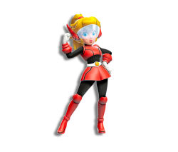 1girl blonde_hair blue_eyes boots full_body gloves looking_at_viewer mario_(series) mighty_peach nintendo official_art ponytail power_suit princess_peach princess_peach:_showtime! skirt visor_cap white_background