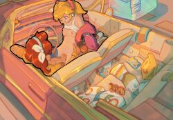 1futa 1girl artist_name blonde_hair blue_eyes blue_shoes blue_shorts bow bracelet breasts brown_gloves brown_hair burger car commentary cowgirl_position dash_food dolphin_shorts dress earrings english_commentary food food_wrapper futa_with_female futanari girl_on_top gloves golden_hour hair_bow hands_on_another&#039;s_hips highres jacket jewelry knee_pads long_hair mario_(series) mario_kart mario_kart_world medium_breasts mole mole_above_mouth motor_vehicle multicolored_dress multicolored_jacket multicolored_shoes navel nintendo orange_dress orange_gloves orange_jacket orange_shorts outdoors parking_lot partially_undressed penis pink_bow pink_car pink_jacket pink_lips princess_daisy princess_daisy_(touring) princess_peach princess_peach_(touring) reverse_cowgirl_position sandals saracolonthree sex shoes short-sleeved_jacket short_shorts short_sleeves shorts shorts_around_one_leg signature straddling taco tan tank_top two-tone_jacket two-tone_shoes two-tone_shorts unworn_clothes vaginal vehicle_interior veins veiny_penis white_bow white_dress white_shoes white_tank_top yellow_dress yellow_jacket yellow_trim