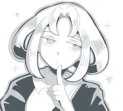 Rule 34 | 1girl, akasode matsuri (inazuma eleven), closed mouth, half-closed eyes, inazuma eleven (series), inazuma eleven victory road, looking to the side, medium hair, monochrome, raimon, raimon soccer uniform, shirt, short sleeves, simple background, soccer uniform, solo, source request, sportswear, upper body, user sjtw2272, white background