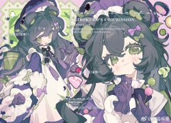 1girl animal_ears apron blush bonnet bow dress frilled_bonnet frills long_hair nailiu_mashu original solo