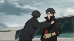 animated axel_(lazarus) battle black_hair kicking lazarus punching short_hair soryu_(lazarus) sound tagme video