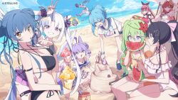 :3 ahoge akane_lize angel_wings animal_hands anklet aokumo_rin arahashi_tabi armband armlet ayatsuno_yuni bare_shoulders beach beach_chair beach_umbrella bikini black_armband black_armlet black_bikini black_bow black_hair black_sandals black_shawl blonde_streaks blue_bikini blue_bow blue_eyes blue_hair blue_nails blue_sailor_collar blue_shoes blue_sky blue_streaks blue_tail blue_wings blunt_bangs blunt_sidelocks bow bracelet braid breasts brown_eyes bucket building_sand_sculpture cat_girl cat_tail chair chest_bow chewing choppy_bangs cleavage cleavage_cutout closed_mouth clothing_cutout cloud collar collared_shirt colored_tips conch cone_hair_bun copyright_name criss-cross_halter criss-cross_straps crocs cropped_shirt cross-shaped_pupils crossed_legs crown_braid cup day denim denim_shorts double-parted_bangs double_bun drinking_glass dutch_angle earrings eating everyone eyewear_on_head facial_mark floating_hair flower flying_sweatdrops food food_bite food_on_body food_on_breasts food_on_face fox_girl fox_tail frilled_armband frilled_bikini_top frilled_collar frilled_straps frilled_thigh_strap frills from_side fruit gangzi_(vtuber) gloves gradient_hair green_eyes green_hair green_wings grey_hair grey_tail hair_between_eyes hair_bow hair_bun hair_flower hair_intakes hair_ornament hair_ribbon hairclip halterneck hanako_nana hand_on_own_head head_chain heart heart_hair_ornament heterochromia high_ponytail highres holding holding_cup holding_food holding_fruit holding_shell holding_spoon holding_water_gun hoop_earrings horizon horns horse_tail huge_ahoge innertube jewelry jumping kneeling large_breasts leaning_forward lightning_ahoge long_hair long_sidelocks looking_at_another looking_at_food looking_at_object looking_at_viewer mark_under_eye medium_breasts midair mmhomm mole mole_under_eye multicolored_bikini multicolored_eyes multicolored_hair multicolored_tail multicolored_wings multiple_bracelets navel neneko_mashiro o-ring o-ring_bikini ocean off-shoulder_one-piece_swimsuit off_shoulder official_alternate_costume official_art on_chair on_innertube one-piece_swimsuit open_mouth orange_armband orange_eyes outdoors partially_submerged paw_gloves pentagram_hair_ornament pentagram_necklace pink-tinted_eyewear pink_bikini pink_bow pink_hair pink_one-piece_swimsuit pink_ribbon pink_scrunchie pink_tail pink_wings polka_dot polka_dot_scrunchie ponytail purple_eyes purple_hair purple_nails purple_ribbon purple_scrunchie purple_tail quad_buns rainbow_hair red_bikini red_flower red_hair red_nails ribbon sailor_collar sand sand_castle sand_sculpture sand_writing sandals scrunchie seashell see-through_clothes see-through_shirt shawl shell shirayuki_hina shirt shoes shore short_shorts short_sleeves shorts side-tie_bikini_bottom side_braid side_ponytail sideboob sidelocks single_horn sitting skindentation sky slides small_breasts smile smoothie split-color_clothes spoon squatting standing star_(symbol) star_facial_mark starfish_hair_ornament stellive stomach_cutout strapless strapless_bikini striped_bikini striped_clothes sunglasses swim_ring swimming swimsuit symbol-shaped_pupils tail teardrop tenko_shibuki thigh_strap tinted_eyewear trowel twintails two-tone_bikini two-tone_eyes two-tone_hair two-tone_tail umbrella unicorn_girl unicorn_horn utensil_in_mouth v v_over_head very_long_hair water water_gun watermelon watermelon_slice white_armband white_bikini white_hair white_horns white_sandals white_shirt white_tail white_wings wings wrist_scrunchie wristband yellow_bikini yellow_flower yellow_innertube yuzuha_riko