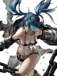 Rule 34 | 1girl, artist request, black rock shooter, black rock shooter (character), chain, highres, scar, short shorts, shorts, tagme