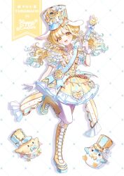animal_ears argyle_background baby_animal baby_penguin back_bow bird blonde_hair blue_bow blue_hair blue_hat blue_sash blunt_bangs boots bow chick collared_shirt colored_tips commentary commission dress easter easter_egg egg egg_print english_commentary eyelashes fake_animal_ears frilled_bow frilled_dress frilled_gloves frilled_shirt frilled_sleeves frills garland_(decoration) gloves happy happy_easter hat hat_bow head_tilt highres holding holding_wand indie_virtual_youtuber knee_boots light_blush long_hair looking_at_viewer lop_rabbit_ears low_twintails multicolored_hair open_mouth pantyhose penguin pleated_dress rabbit_ears roi sash second-party_source shadow shako_cap shirt shirt_under_dress short_dress short_sleeves sidelocks smile tamamachi_pue tareme teeth twintails two-tone_hair upper_teeth_only virtual_youtuber wand wavy_hair white_background white_bow white_gloves white_pantyhose white_shirt yellow_boots yellow_bow yellow_dress yellow_eyes