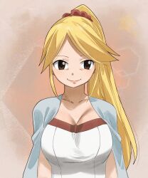 3girls ancestor_and_descendant angry animated animated_gif anna_heartfilia bare_shoulders bikini blonde_hair breasts brown_eyes cleavage collarbone colorized fairy_tail gaston18 highres large_breasts layla_heartfilia long_hair lucy_heartfilia mother_and_daughter multiple_girls open_mouth ponytail side_ponytail smile swimsuit underboob