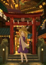 absurdres blonde_hair brown_hat commentary ekaapetto hat highres moriya_suwako purple_skirt skirt tagme touhou yellow_eyes