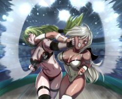 Rule 34 | 2girls, aoba (smartbeat), catfight, multiple girls, navel, tagme, wrestling ring