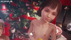 1boy 2girls 3d age_difference animated arm_around_waist betty_(ff7) blonde_hair blue_eyes brown_eyes brown_hair christmas christmas_tree cleft_of_venus closed_mouth completely_nude cookie cowboy_shot cup eyebrows eyelashes fat fat_man ffm_threesome final_fantasy final_fantasy_vii flat_chest food gingerbread_man glass group_sex handjob hat hetero highres holding holding_cookie holding_cup holding_food incoming_food indoors irispoplar large_penis loli looking_at_penis looking_at_viewer looking_down male_pubic_hair marlene_wallace matching_hair/eyes milk multiple_girls nipples nude open_mouth penis pov pov_crotch pov_hands pubic_hair pussy realistic red_hat santa_costume santa_hat short_hair sitting size_difference smile sound square_enix standing threesome two-handed_handjob two-tone_hat uncensored upper_body veins veiny_penis video white_hat