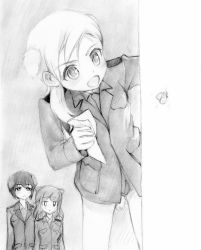 00s 3girls bad_id bad_pixiv_id bug fernandia_malvezzi greyscale insect kisetsu luciana_mazzei martina_crespi monochrome moth multiple_girls shimada_fumikane strike_witches strike_witches:_kurenai_no_majo-tachi world_witches_series