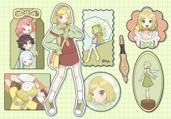 15qla 4girls agott_(tongari_boushi_no_atelier) alternate_costume black_hair blonde_hair blue_eyes blue_hair brushbuddy calligraphy_brush coco_(tongari_boushi_no_atelier) fairy fairy_wings frog_raincoat gen_5_pokemon headdress highres holding holding_umbrella long_hair mirror multiple_girls multiple_views one_eye_closed paintbrush pink_eyes pink_hair purple_eyes raincoat richeh_(tongari_boushi_no_atelier) short_hair sigilyph sleeping sleeves_past_fingers sleeves_past_wrists spoon star_(symbol) star_in_eye symbol_in_eye tetia_(tongari_boushi_no_atelier) tongari_boushi_no_atelier umbrella wings yellow_eyes