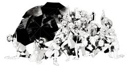 37_(reverse:1999) 6+girls absurdres anjo_nala arms_up barcarola_(reverse:1999) blonney desert_flannel druvis_iii fatutu grabbing_another&#039;s_arm greyscale highres jessica_(reverse:1999) kneeling lilya_(reverse:1999) long_hair looking_at_viewer lopera_(reverse:1999) medium_hair mesmer_jr. monochrome multiple_girls on_one_knee regulus_(reverse:1999) reverse:1999 schneider_(reverse:1999) short_hair sonetto_(reverse:1999) sotheby spathodea_(reverse:1999) umbrella vertin_(reverse:1999) walluka white_background