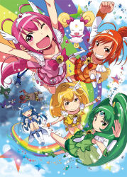10s 3boys 6+girls akaooni alexa_mahone aoki_reika bad_id bad_pixiv_id bike_shorts blue_hair blue_skirt boots bow candy_(smile_precure!) choker cure_beauty cure_happy cure_march cure_peace cure_sunny green_shorts green_skirt hair_flaps hair_ornament hair_tubes head_wings hino_akane_(smile_precure!) hoshizora_miyuki joker_(smile_precure!) kise_yayoi long_hair looking_at_viewer magical_girl majorina midorikawa_nao multiple_boys multiple_girls open_mouth orange_eyes orange_hair orange_skirt pink_eyes pink_hair pink_skirt precure rainbow ribbon short_hair shorts shorts_under_skirt skirt smile smile_precure! tiara twintails wings wolfrun wrist_cuffs yellow_bow yellow_eyes yellow_skirt