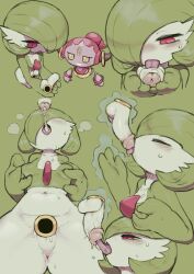 1boy 1other anus autofellatio blush bob_cut breasts cock_ring cum cum_in_mouth cum_in_own_mouth cum_on_self disembodied_penis fellatio gardevoir gen_3_pokemon gen_6_pokemon grabbing_own_breast green_background green_hair hair_over_one_eye highres hoopa hoopa_(confined) legendary_pokemon licking licking_penis magic masturbation multiple_views mythical_pokemon nintendo oral orgasm penis pokemon pokemon_(creature) red_eyes sequential sex_toy short_hair simple_background tongue tongue_out uncensored yeti_(mu_kaiten)