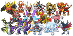 armaldo avalugg blue_eyes claws claydol closed_mouth colored_sclera creatures_(company) crossover dusknoir extra_eyes fighting_stance fire full_body furry fusion game_freak gen_1_pokemon gen_2_pokemon gen_3_pokemon gen_4_pokemon gen_5_pokemon gen_6_pokemon gigalith green_eyes haxorus heterochromia hidewomi ice infernape kamen_rider kamen_rider_555 kamen_rider_agito kamen_rider_agito_(series) kamen_rider_blade kamen_rider_blade_(series) kamen_rider_dcd kamen_rider_decade kamen_rider_den-o kamen_rider_den-o_(series) kamen_rider_double kamen_rider_faiz kamen_rider_fourze kamen_rider_fourze_(series) kamen_rider_gaim kamen_rider_gaim_(series) kamen_rider_hibiki kamen_rider_hibiki_(series) kamen_rider_kabuto kamen_rider_kabuto_(series) kamen_rider_kiva kamen_rider_kiva_(series) kamen_rider_kuuga kamen_rider_kuuga_(series) kamen_rider_ooo kamen_rider_ooo_(series) kamen_rider_ryuki kamen_rider_ryuki_(series) kamen_rider_w kamen_rider_wizard kamen_rider_wizard_(series) ledian legendary_pokemon multiple_tails multiple_wings nidoking ninjask nintendo one-eyed open_mouth pokemon pokemon_(creature) purple_eyes putotyra_(ooo_combo) pyroar pyroar_(male) red_eyes sandslash simple_background skarmory tail two_tails volcarona white_background wings yellow_eyes yellow_sclera zygarde zygarde_(50%)