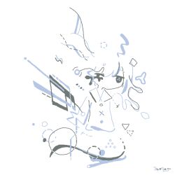 Rule 34 | 1girl, abstract, absurdres, buttons, collared shirt, colo (frypan soul), dated, highres, looking at viewer, melting, original, shirt, solo, upper body, white background