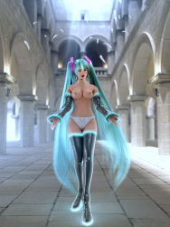 1girl 3d breasts green_hair hatsune_miku incise_soul m-rs no_pants panties underwear vocaloid