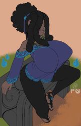 1girl black_hair dark-skinned_female dark_skin