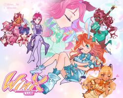 6+girls adapted_costume ahoge aisha_(winx_club) animal_ear_fluff animal_ears aqua_boots aqua_bow aqua_bowtie aqua_eyes aqua_shirt aqua_skirt aqua_wrist_cuffs arm_up asian asymmetrical_hair bare_arms bare_shoulders bell bird_girl bird_wings blonde_hair bloom_(winx_club) blue_boots blue_bow blue_bowtie blue_brooch blue_eyes blue_hair blue_shorts blue_skirt blue_wrist_cuffs blunt_bangs boots bow bow_legwear bowtie bra breasts brooch brown_eyes brown_hair bubble cat_ears cat_girl cat_tail center_opening chocofish claws cleavage closed_eyes closed_mouth colorful_background copyright_name crossed_legs dark-skinned_female dark_skin detached_sleeves determined dog_ears double_bun double_v dress elbow_gloves elbow_on_arm eyelashes eyeshadow feathered_wings floppy_ears flora_(winx_club) footwear_ribbon gloves green_bow green_bowtie green_brooch green_eyes green_shirt hair_bun hair_intakes hair_ornament hair_scrunchie hair_tie hairclip halter_shirt halterneck hand_on_own_hip hands_on_own_chin headphones heart heart_bracelet heart_brooch heart_wand high-waist_skirt high_heel_boots high_heels high_ponytail highres holding holding_wand holding_weapon insect_wings instagram_username jewelry kemonomimi_mode lace lace-trimmed_bra lace-trimmed_dress lace-trimmed_footwear lace-trimmed_skirt lace-trimmed_sleeves lace_trim leg_ribbon leg_up light_particles lying magical_girl makeup medium_dress midriff miniskirt multicolored_hair multiple_girls musa_(winx_club) on_stomach one_eye_closed open_mouth orange_bow orange_bowtie own_hands_together parody parted_bangs parted_lips pink_bow pink_dress pink_eyeshadow pink_hair pink_scrunchie pink_shirt pink_shoes pink_skirt pink_wrist_cuffs pleated_skirt ponytail pumps purple_boots purple_bow purple_bowtie purple_dress purple_eyes purple_gloves purple_wings rabbit_ears red_bow red_ribbon red_wings ribbon roxy_(winx_club) scrunchie shirt shoes short_dress short_hair short_shorts shorts shorts_under_skirt single_wrist_cuff sitting skirt skirt_set smile sparkle stella_(winx_club) streaked_hair striped_clothes striped_shirt striped_skirt tail tail_bell tail_bow tail_ornament tan tecna_(winx_club) thigh_boots thigh_strap tiger_ears tiger_girl tiger_tail tokyo_mew_mew transparent_wings twitter_username two-tone_hair underwear v v-shaped_eyebrows vertical-striped_clothes vertical-striped_shirt vertical-striped_skirt very_dark_skin wand watermark wavy_hair weapon white_ribbon wings winx_club wrist_cuffs yellow_eyeshadow yellow_shirt yellow_skirt yellow_sleeves