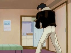 1boy 1girl animated animated_gif black_hair brother_and_sister brown_hair hajime_no_ippo lowres mashiba_kumi mashiba_ryo siblings