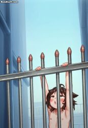 1girl ahoge animal_ears animated belly brown_eyes brown_hair cat_ears cat_tail censored emphasis_lines fence gate jumping kurotsuki_(luowei99) loli mosaic_censoring nipples nude object_insertion orgasm outdoors pussy solo tagme tail tears vaginal vaginal_object_insertion video