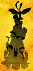 Rule 34 | 1girl, 1other, 2014, 6+boys, alessi, animal, anubis (stand), aoi (dizzy), bird, boingo, cane, daniel j. d&#039;arby, dated, everyone, falcon, jojo no kimyou na bouken, mariah (jojo), monochrome, multiple boys, n&#039;doul, oingo, pet shop, shadow, stardust crusaders, sword, terence t. d&#039;arby, translation request, twitter username, weapon, yellow background