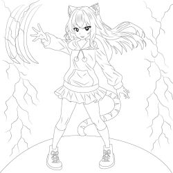 akemithekitten cat_girl highres loli mmorpg original sketch standing vr
