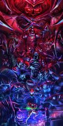 absurdres arm_cannon armor chozo_ghost flaahgra helmut highres hive_mecha_(metroid) meta_ridley metroid metroid_(creature) metroid_prime metroid_prime_(creature) metroid_prime_1 nintendo omega_pirate parasite_queen plated_beetle_(metroid) power_armor power_suit power_suit_(metroid) ridley samus_aran sheegoth_(metroid) thardus varia_suit visor weapon yasukuni_kazumasa