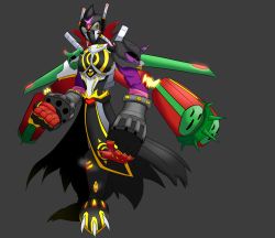 Rule 34 | andromon, bancholilimon, claws, digimon, fusion, gloves, highres, mask, saintgalgomon, spikes