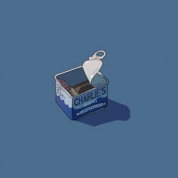 Rule 34 | blue background, blue theme, bridge, building, can pull tab, commentary, english commentary, english text, label, mellific, negative space, no humans, object focus, original, shadow, simple background, still life, surreal, tin (container), tower, wave print