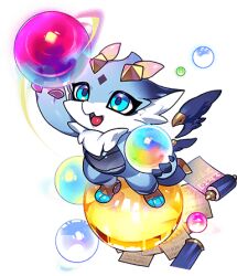 1other blue_eyes blue_wings chibikemo detached_wings dragon dragon_village_(series) dragon_village_collection feathered_wings furry game_cg lowres official_art orb scroll standing third-party_source tikitok_(dragon_village) tikitok_(tuned)_(dragon_village) transparent_background wings