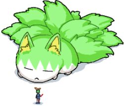 1girl bow cookie_(touhou) daiyousei diyusi_(cookie) full_body green_hair hair_bow lowres man_(man-room) simple_background sukusuku_hakutaku touhou traffic_baton white_background yellow_bow