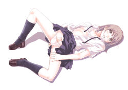 1boy anal_fingering androgynous black_skirt black_socks blush bra brown_hair clothes_lift crossdressing erection fingering long_hair male_focus male_masturbation mary_janes masturbation nyaou open_mouth original panties penis penis_in_panties shirt shoes simple_background skirt skirt_lift socks solo trap unbuttoned underwear white_background white_panties white_shirt