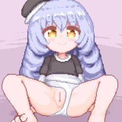 1girl animated animated_gif barefoot blue_hair blush censored closed_mouth clothing_aside cross-section cum cum_in_pussy cum_overflow disembodied_penis ejaculation hinainf internal_cumshot invisible_man loli long_hair lowres missionary mosaic_censoring open_mouth original ovaries panties panties_aside penis pixel_art pussy sex smile spread_legs underwear uterus vaginal white_panties yellow_eyes
