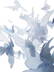 absurdres alternate_color animal_focus blue_theme bug creatures_(company) game_freak gen_1_pokemon highres keroreud nintendo no_humans pokemon pokemon_(creature) pokemon_focus shiny_pokemon simple_background transparent_wings venomoth white_background