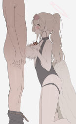 1boy 1girl absurdres aviator_sunglasses bar_censor black_one-piece_swimsuit blue_archive breasts breasts_squeezed_together brown-tinted_eyewear brown_hair censored erection feathered_wings hair_between_eyes halo hetero highres jewelry large_breasts long_hair low_wings nagisa_(blue_archive) nagisa_(swimsuit)_(blue_archive) necklace nipples nsb36046_(na) official_alternate_costume official_alternate_hairstyle one-piece_swimsuit paizuri paizuri_under_clothes penis pink_halo ponytail sunglasses swimsuit tinted_eyewear very_long_hair white_wings wings