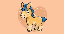 alternate_color brown_background brown_fur chibi gen_7_pokemon heart heart_background mudbray nintendo no_humans pokemon pokemon_(creature) shiny_pokemon solo two-tone_fur zombiemiki