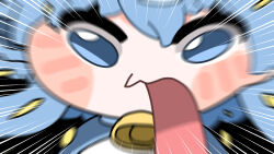 1girl ako_(blue_archive) blue_archive blue_eyes blue_hair blur blush_stickers chibi emphasis_lines highres portrait screaming solo zeroku77 zooming_in