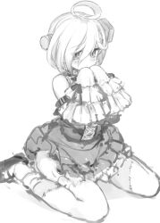 azur_lane dress frilled_dress frills gulp5959 kneeling shy tagme terror_(azur_lane)