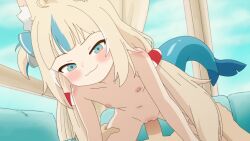 1boy 1girl animal_ears animated blonde_hair blue_hair blush cat_ears completely_nude cowgirl_position female_focus fins fish_tail flat_chest girl_on_top hetero highres indie_virtual_youtuber leaning_forward legs loli long_hair long_twintails looping_animation multicolored_hair navel nipples nude penis pov pov_crotch pov_hands pussy sadieyule sameko_saba sex smile solo_focus straddling streaked_hair tail thigh_grab thighs twintails uncensored vaginal video virtual_youtuber