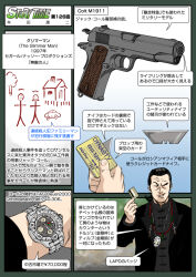 Rule 34 | black hair, colt&#039;s manufacturing company, english text, gun, handgun, jack cole, japanese text, m1911, muta koji, pistol, police badge, razor blade, steven seagal, story time (muta koji), the glimmer man, translation request, watch, weapon, weapon focus, weapon name, weapon profile