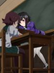 Rule 34 | 10s, 2girls, age difference, animated, arm support, bent over, black eyes, black hair, blush, breasts, chalkboard, classroom, clenched teeth, desk, discreet vibrator, egg vibrator, female ejaculation, female orgasm, flat chest, haguro (kancolle), hair ornament, heart, heart-shaped pupils, kantai collection, knees together feet apart, kuro chairo no neko, leaning forward, live2d, masturbation, medium breasts, multiple girls, mutsuki (kancolle), open mouth, orgasm, pantyhose, peeing, peeing self, purple eyes, school, school uniform, serafuku, sex toy, short hair, sitting, skirt, standing, symbol-shaped pupils, teeth, thighband pantyhose, trembling, vibrator, video, wet, white legwear, x-ray