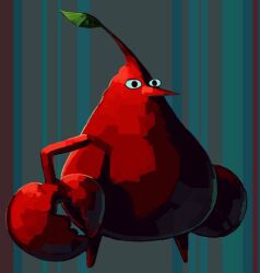 black_eyes colored_skin commentary crab_claw full_body fusion ixurcafe leaf leaf_on_head mr._krabs nintendo no_mouth pikmin_(creature) pikmin_(series) pointy_nose red_pikmin red_skin solo spongebob_squarepants_(series)