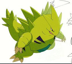 artist_name claws gen_2_pokemon nintendo no_humans pokemon pokemon_(creature) sana_(sanaa653) simple_background solo standing tail tyranitar white_background